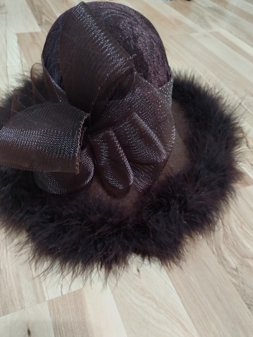 Vintage Dark Brown Detailed Stylish Hat